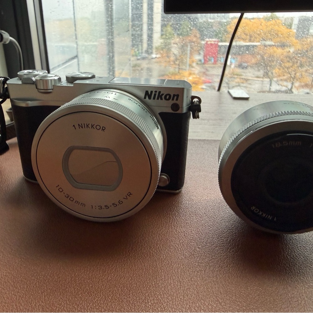 Nikon 1 J5 Black and Silver Mirrorless Camera with 2 Lens Kit
